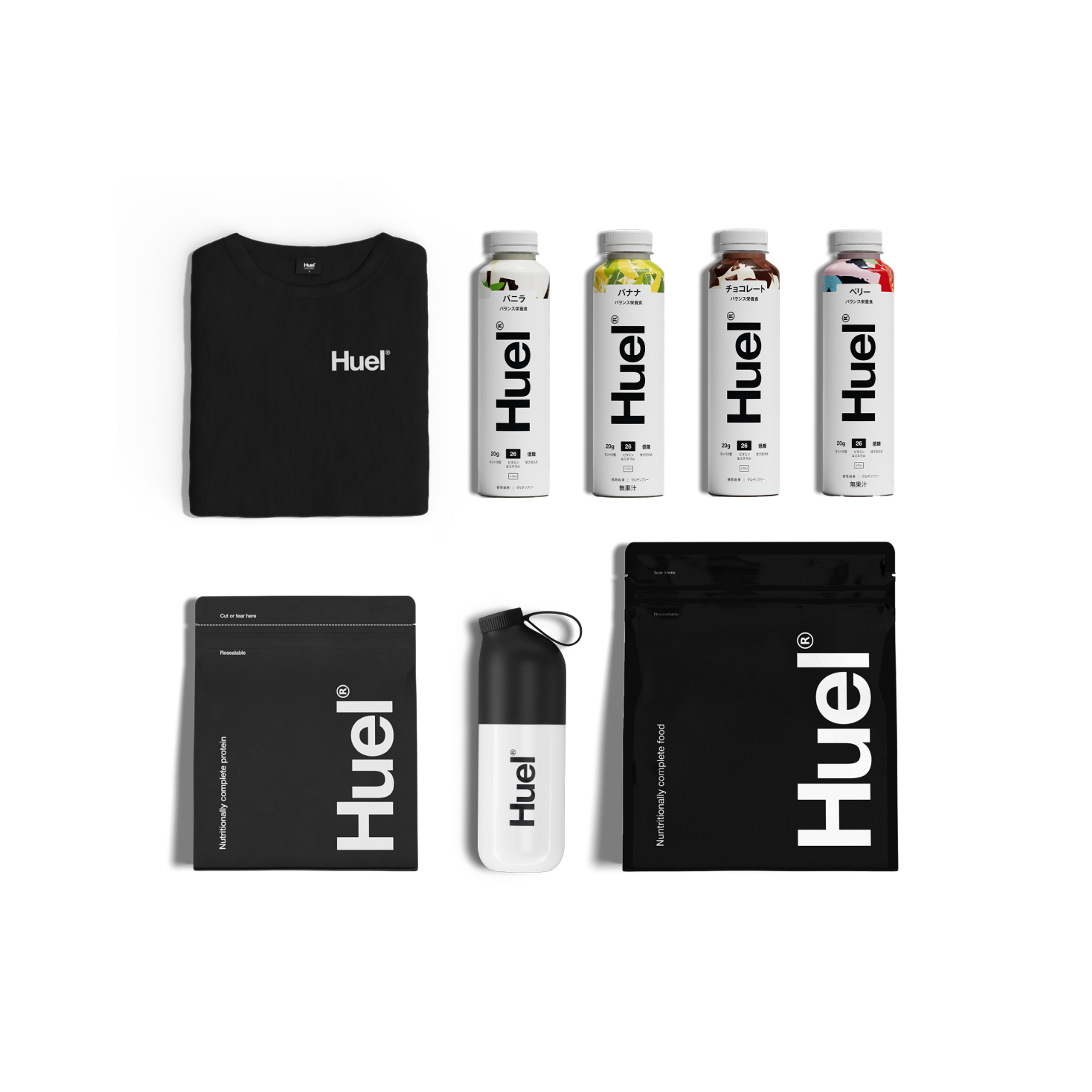 An image showing the range of Huel products