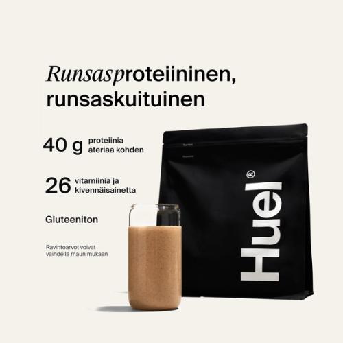 Pussi Black Edition -jauhetta, jossa on korostettu täysipainoista ravitsemusta