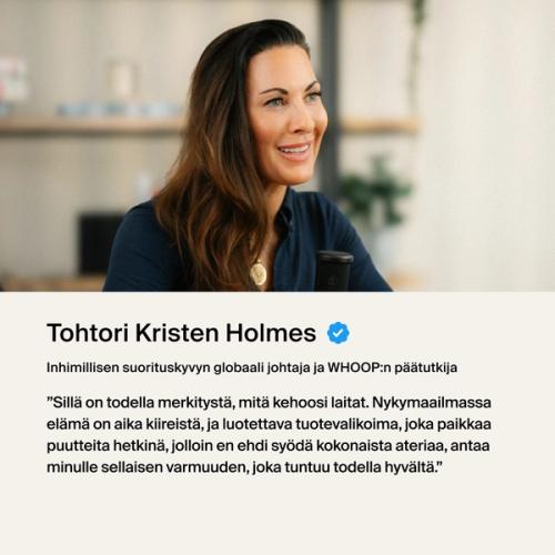 Tohtori Holmes: "Sillä, mitä kehoosi laitat, on todella merkitystä. Nykymaailmassa elämä on melko kiireistä, ja se, että on... tuotteita, joihin voin luottaa, antaa minulle sellaisen varmuuden, josta tulee todella hyvä mieli."