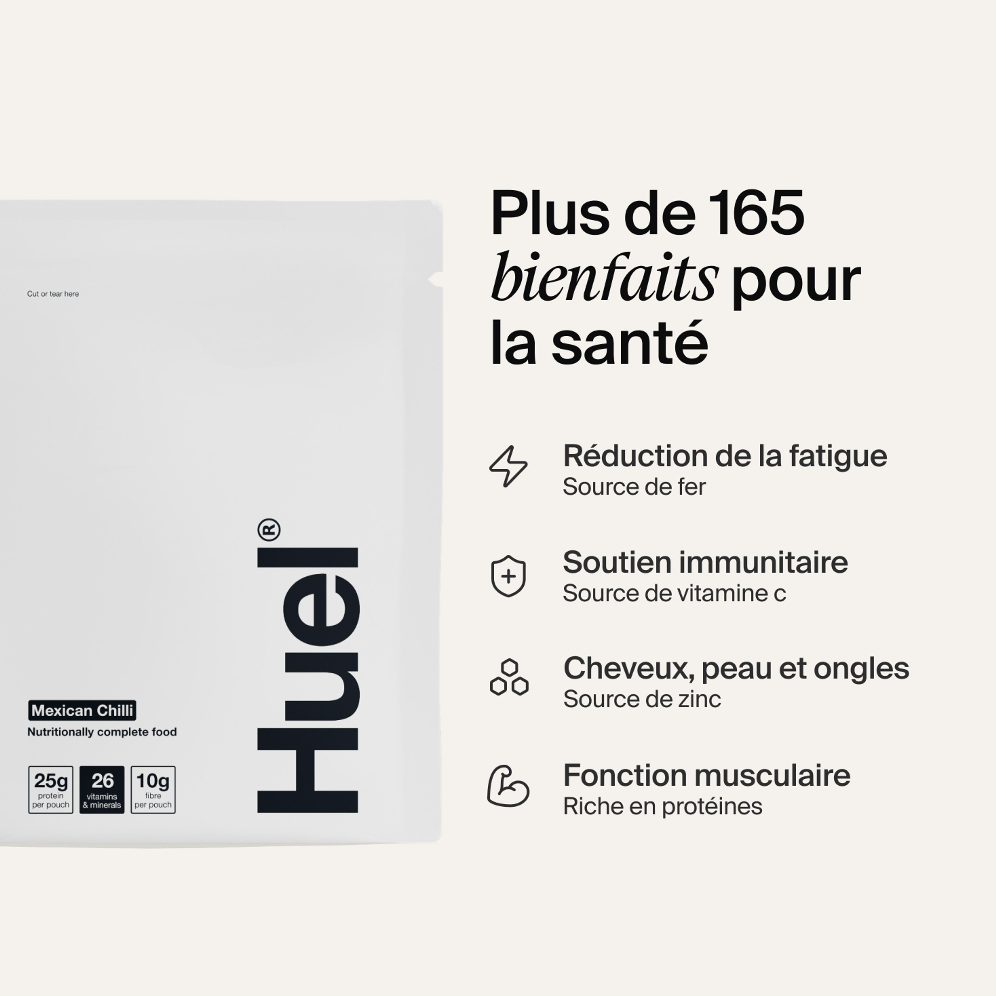A sachet of Huel Hot & Savoury on a neutral colour background
