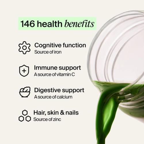 Health benefits like cognitive function, immune support, digestive support, and hair/skin/nails