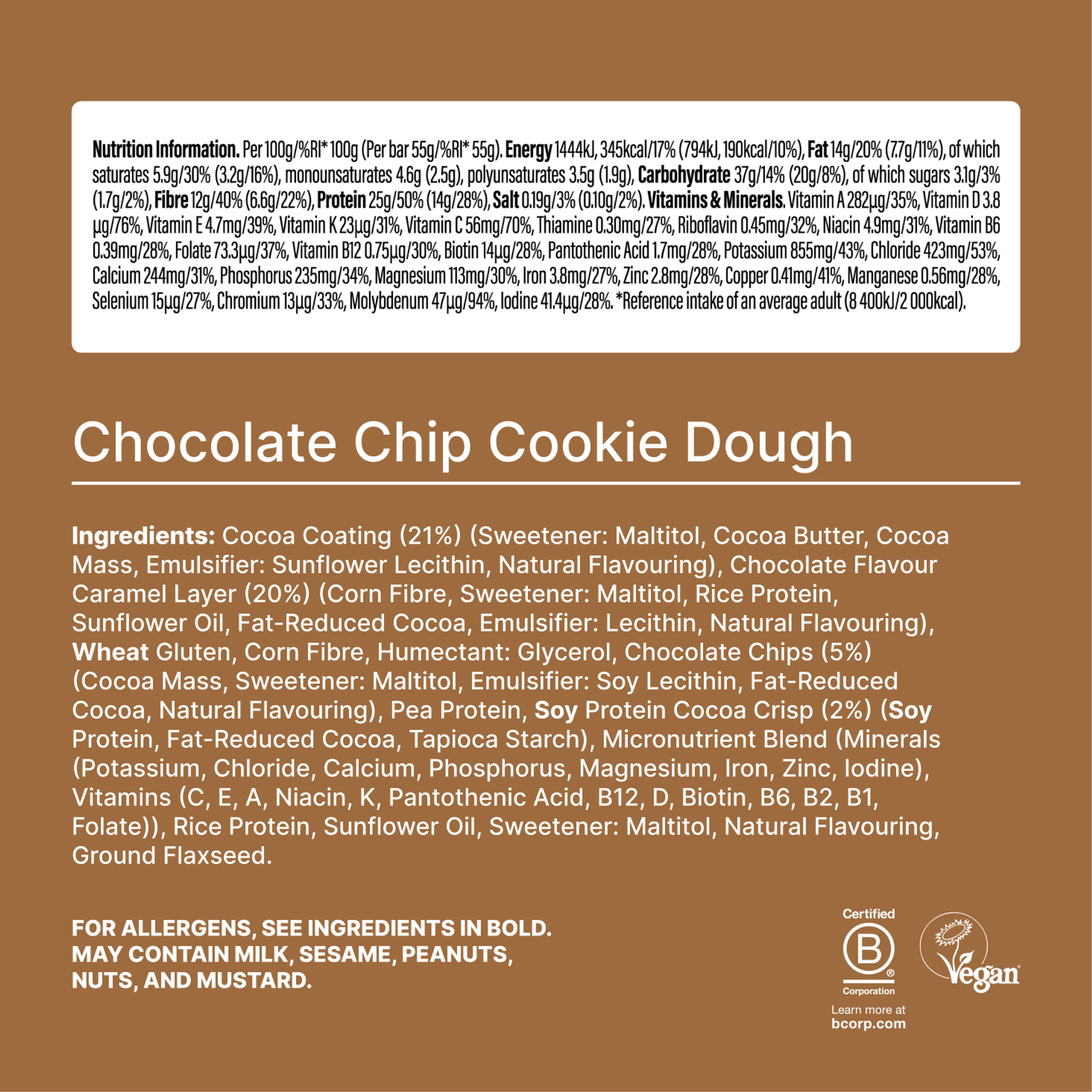 The back-of-pack label of a Huel Complete Nutrition Bar accompanied by images of ingredients