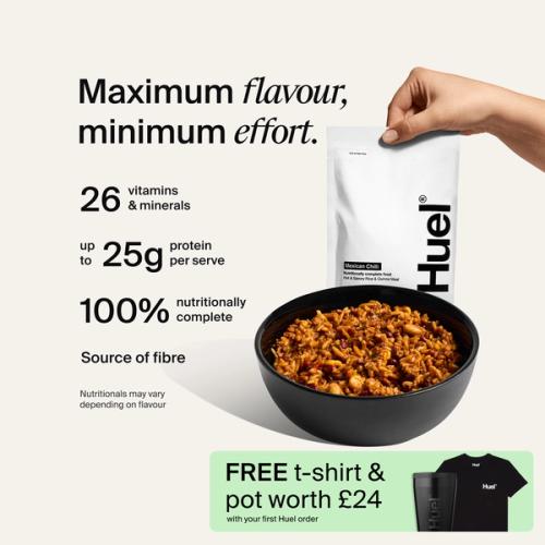 Bowl of Hot & Savoury with Complete Nutrition callouts