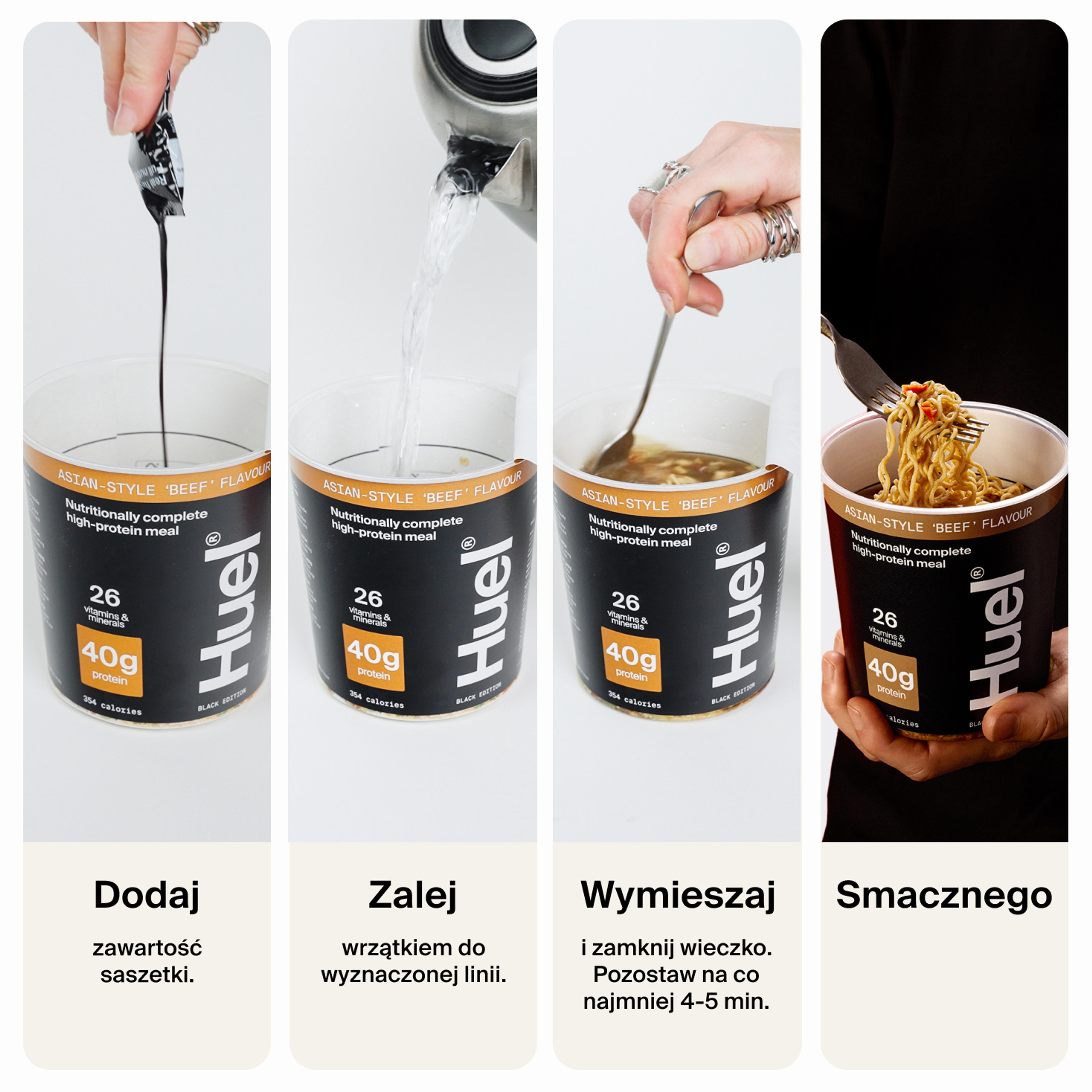 A step-by-step guide for making Huel Black Edition Ramen