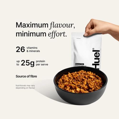 Bowl of Hot & Savoury with Complete Nutrition callouts