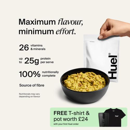 Bowl of Hot & Savoury with Complete Nutrition callouts
