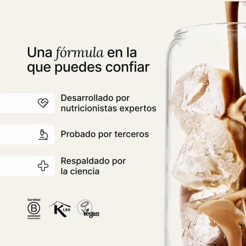 Una imagen de Huel RTD vertida en un vaso 