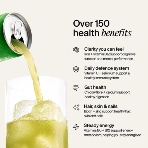 Health benefits like clarity, daily defence, gut health, hair skin and nails etc