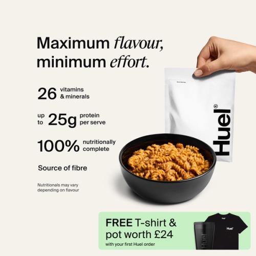 Bowl of Hot & Savoury with Complete Nutrition callouts