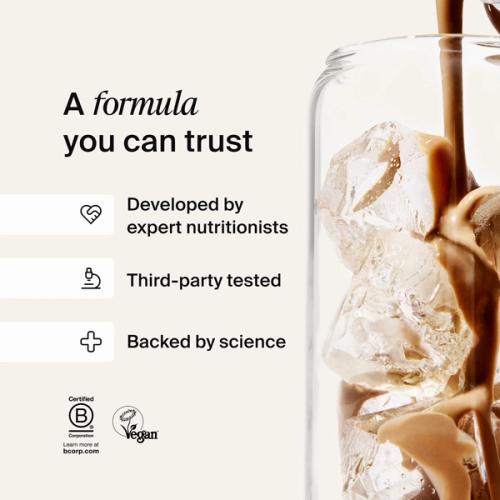 An image of Huel RTD being poured into a glass 