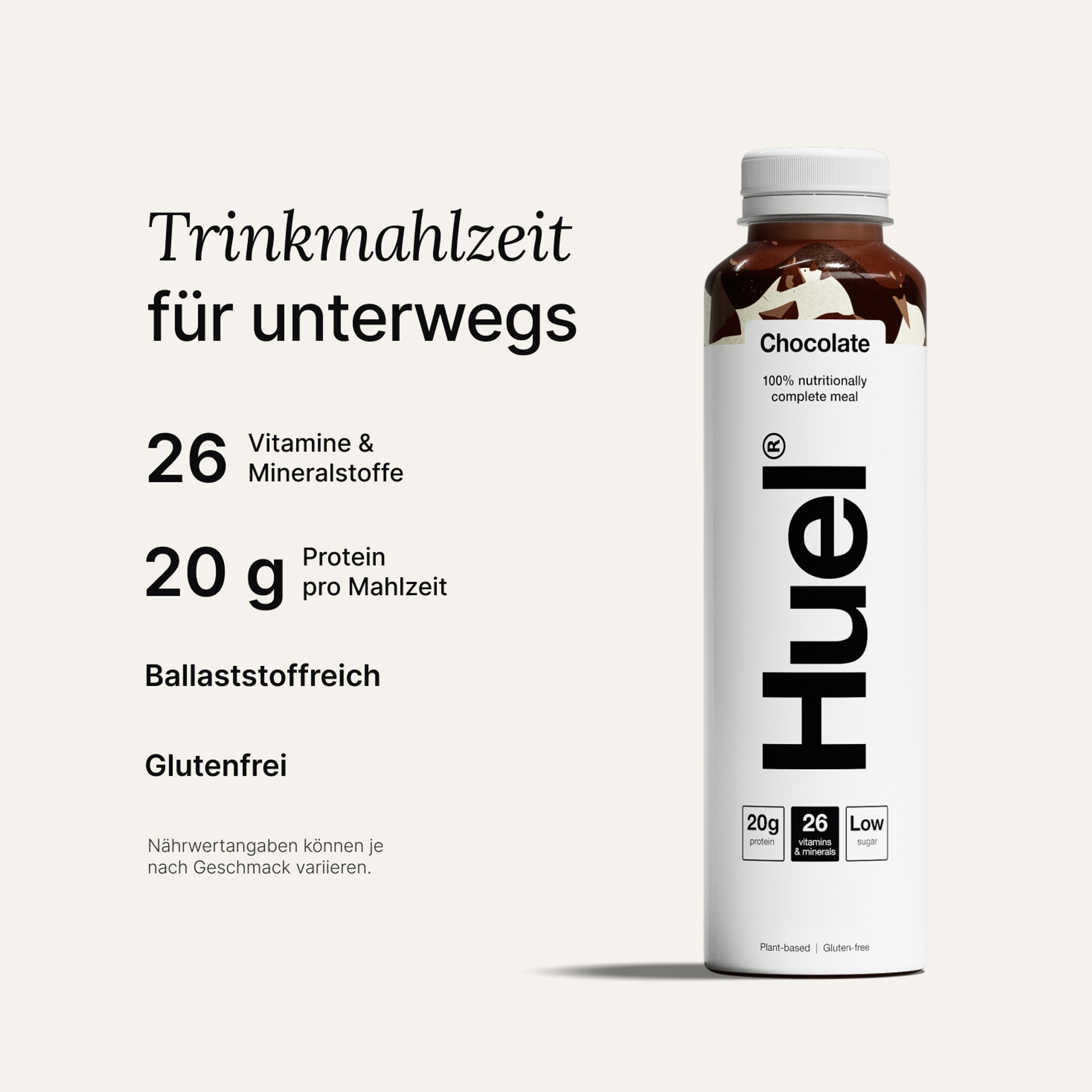 Flasche Ready-to-drink mit Complete Nutrition-Callout