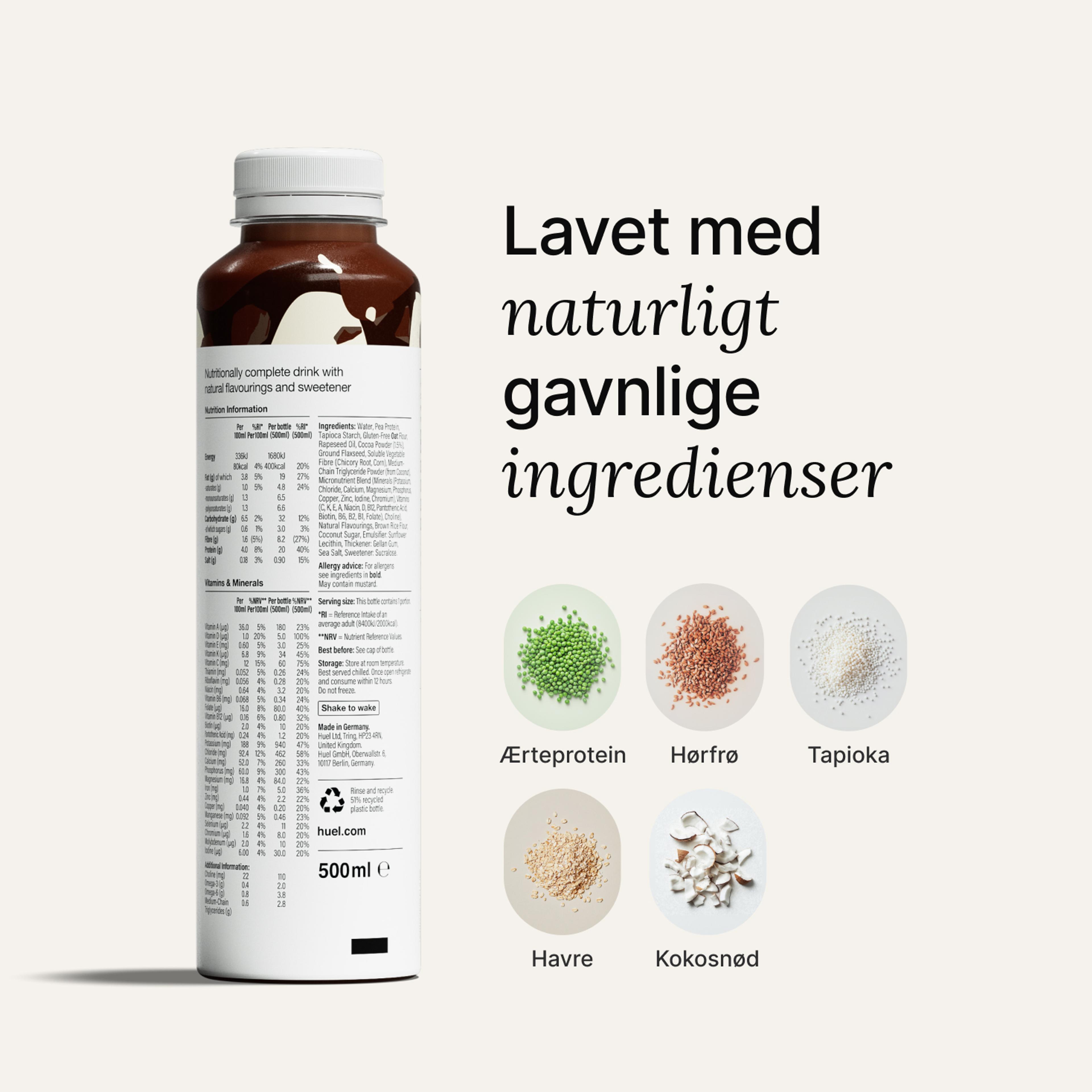 Vanilje, der kommer ud af en Ready-to-drink-flaske