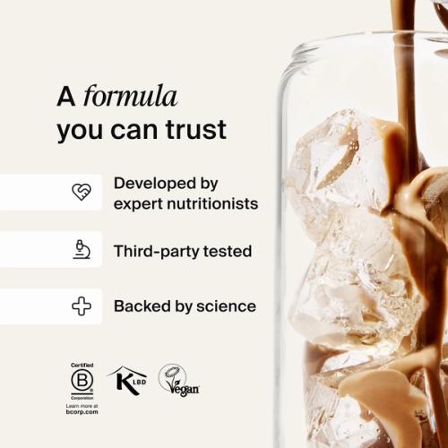 An image of Huel RTD being poured into a glass 