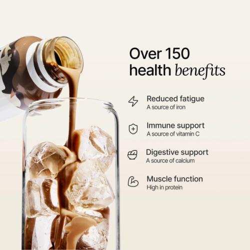 Huel protein drink pouring out of a Ready-to-drink bottle