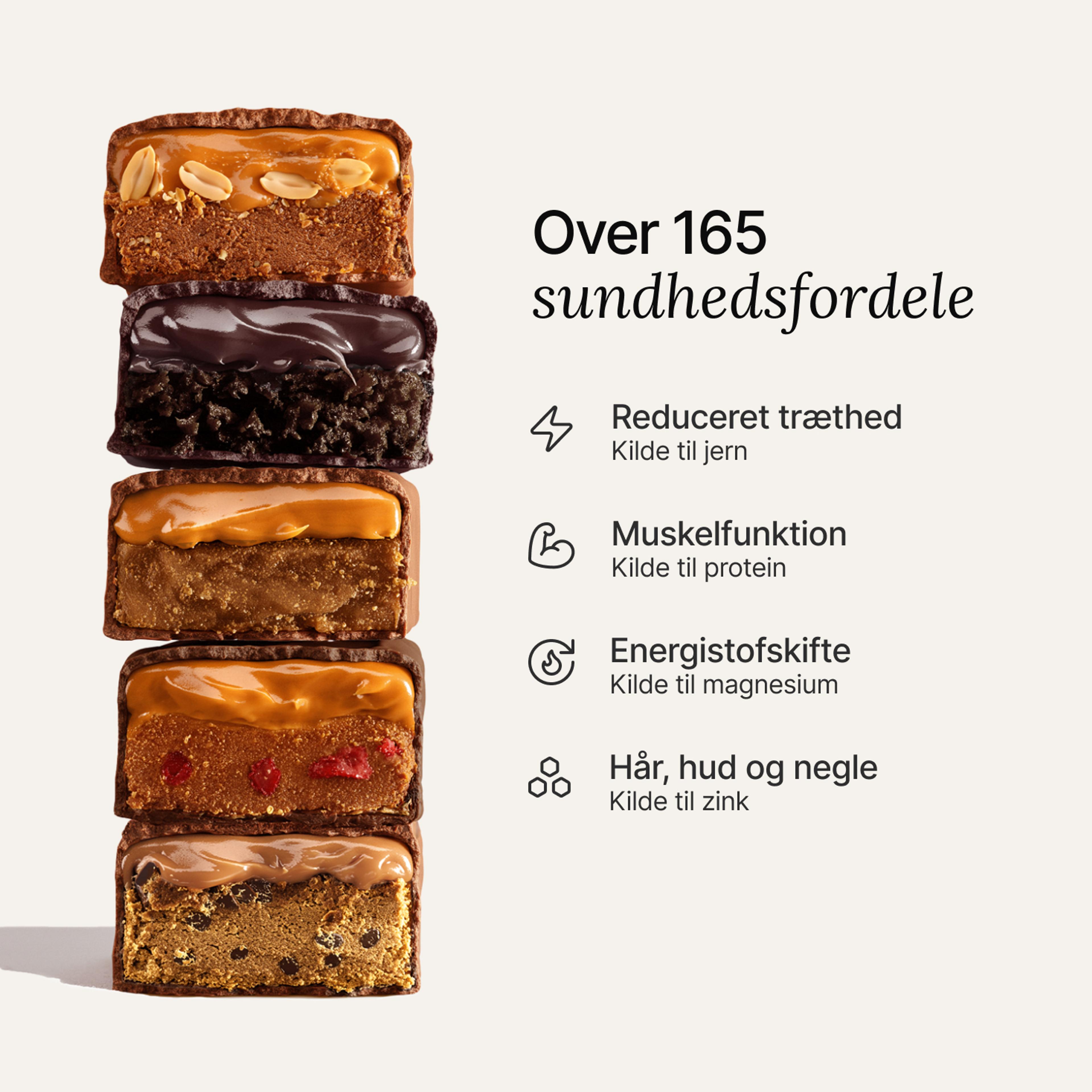 An image of a stack of Huel Complete Nutrition Bars next to text outlining key health benefits