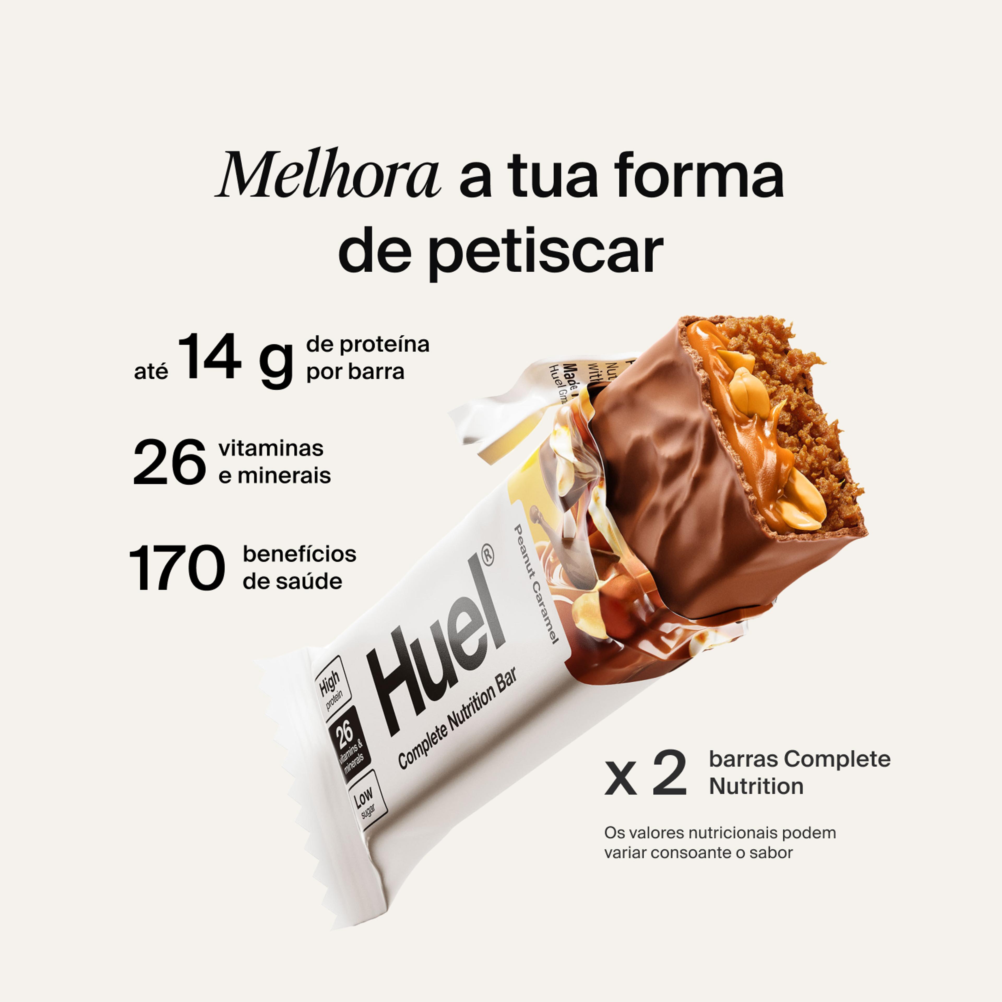An image of a Huel Complete Nutrition protein bar in a ripped wrapper