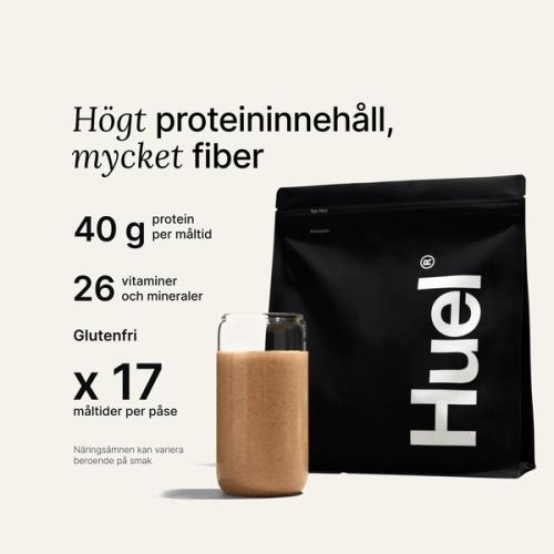 En påse Huel Black Edition måltidspulver 