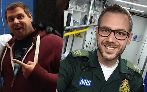 Before and After pictures of Rob, NHS Paramedic. Hueligan.