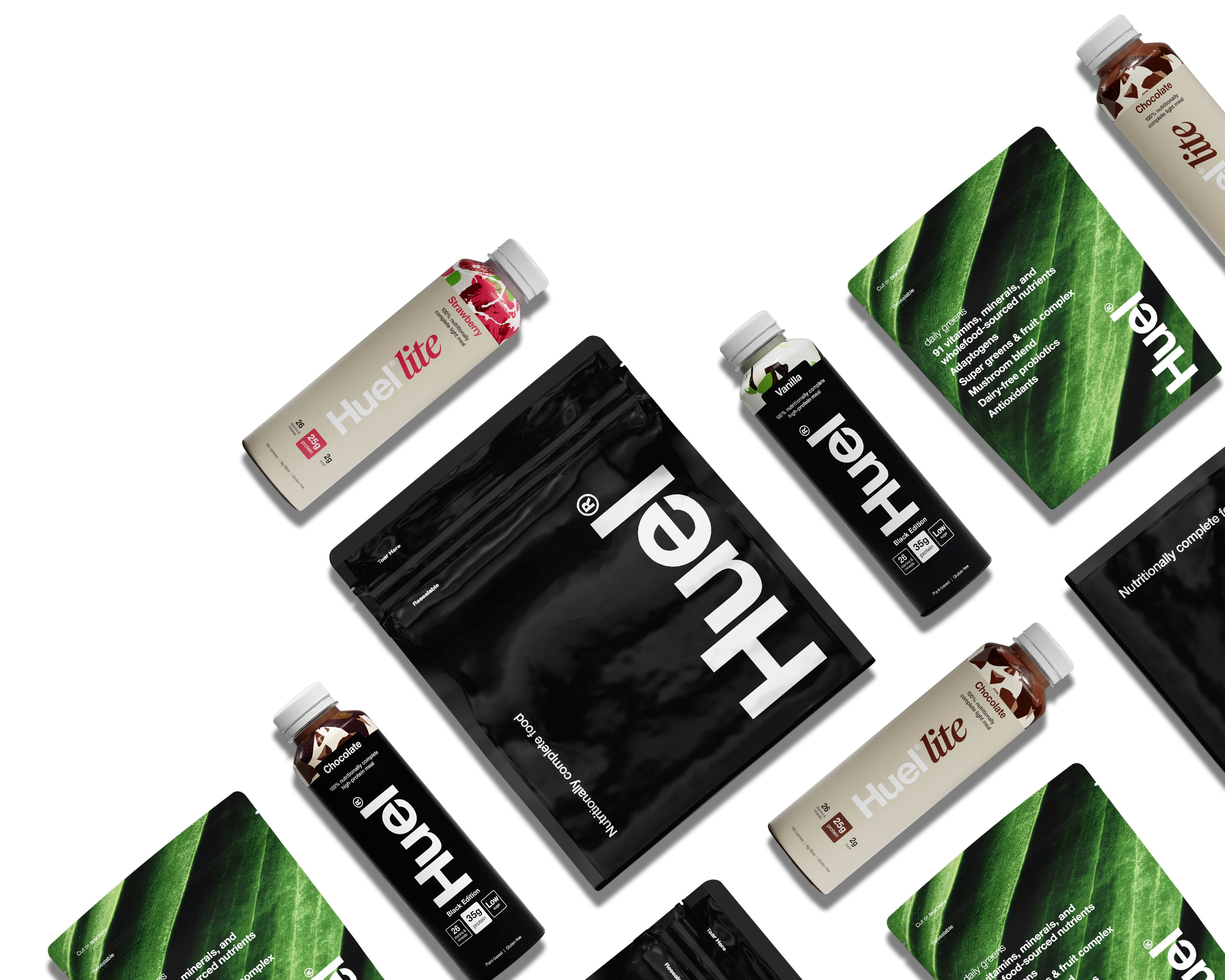 Huel Products in a grid