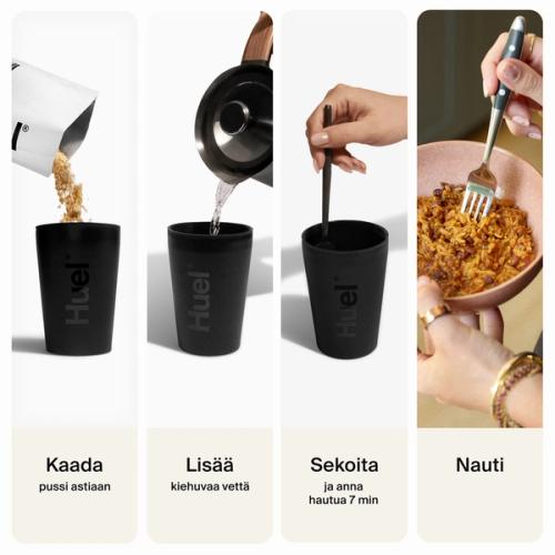 Vaiheittaiset ohjeet Huel Hot & Savouryn valmistukseen 