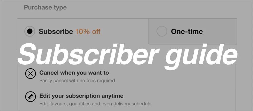 Huel Subscription Guide with screenshot of Huel product page showing 10% subscription discount