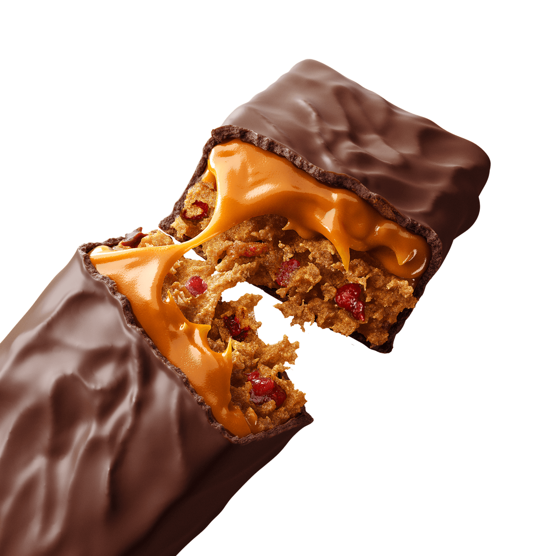 Foto eines in zwei geschnittenen Complete Protein Riegels