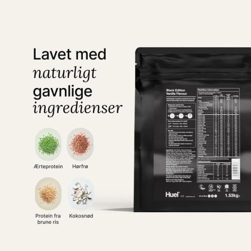 BE Powder bagsiden af emballagen med ingredienser