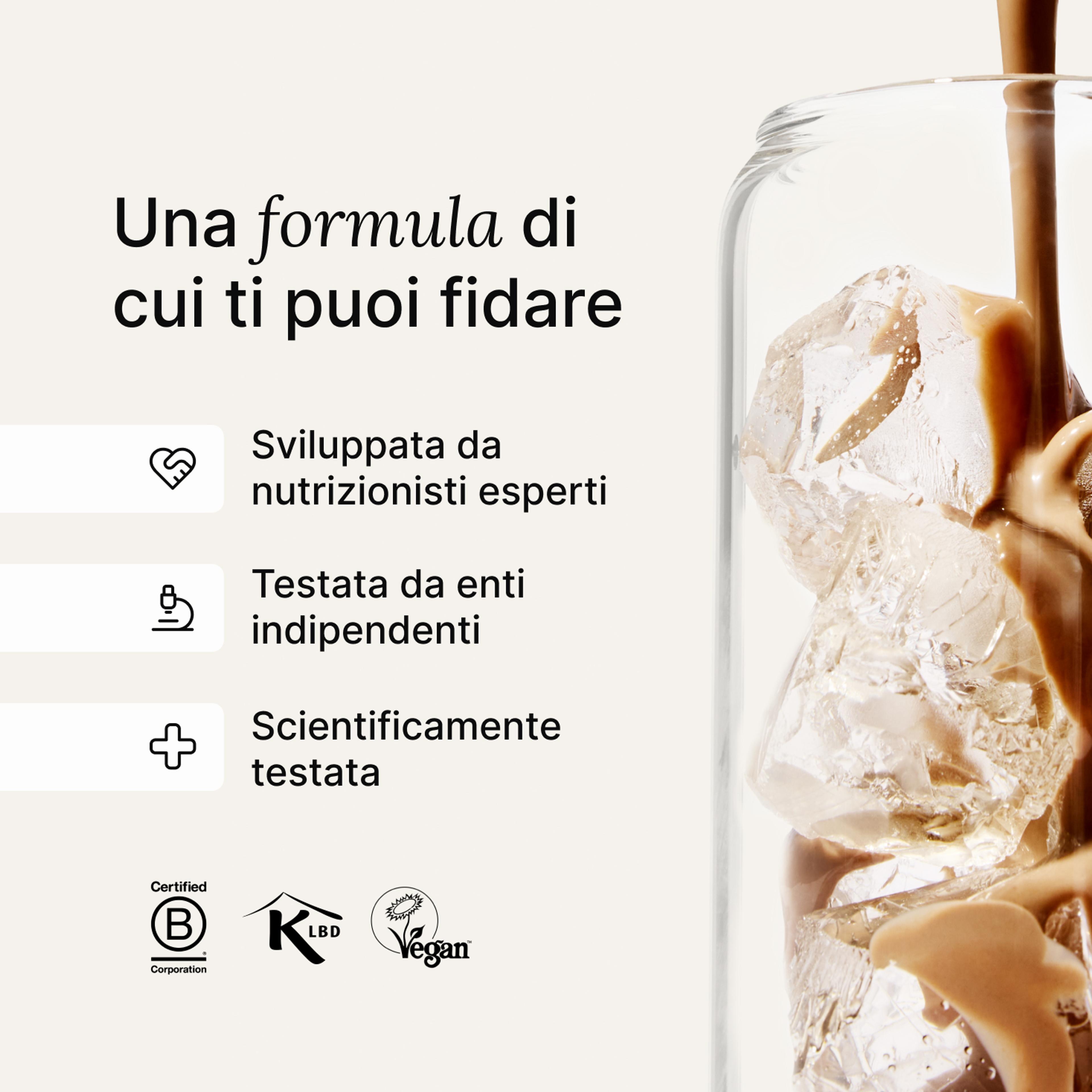 Un'immagine di Huel RTD versato in un bicchiere 
