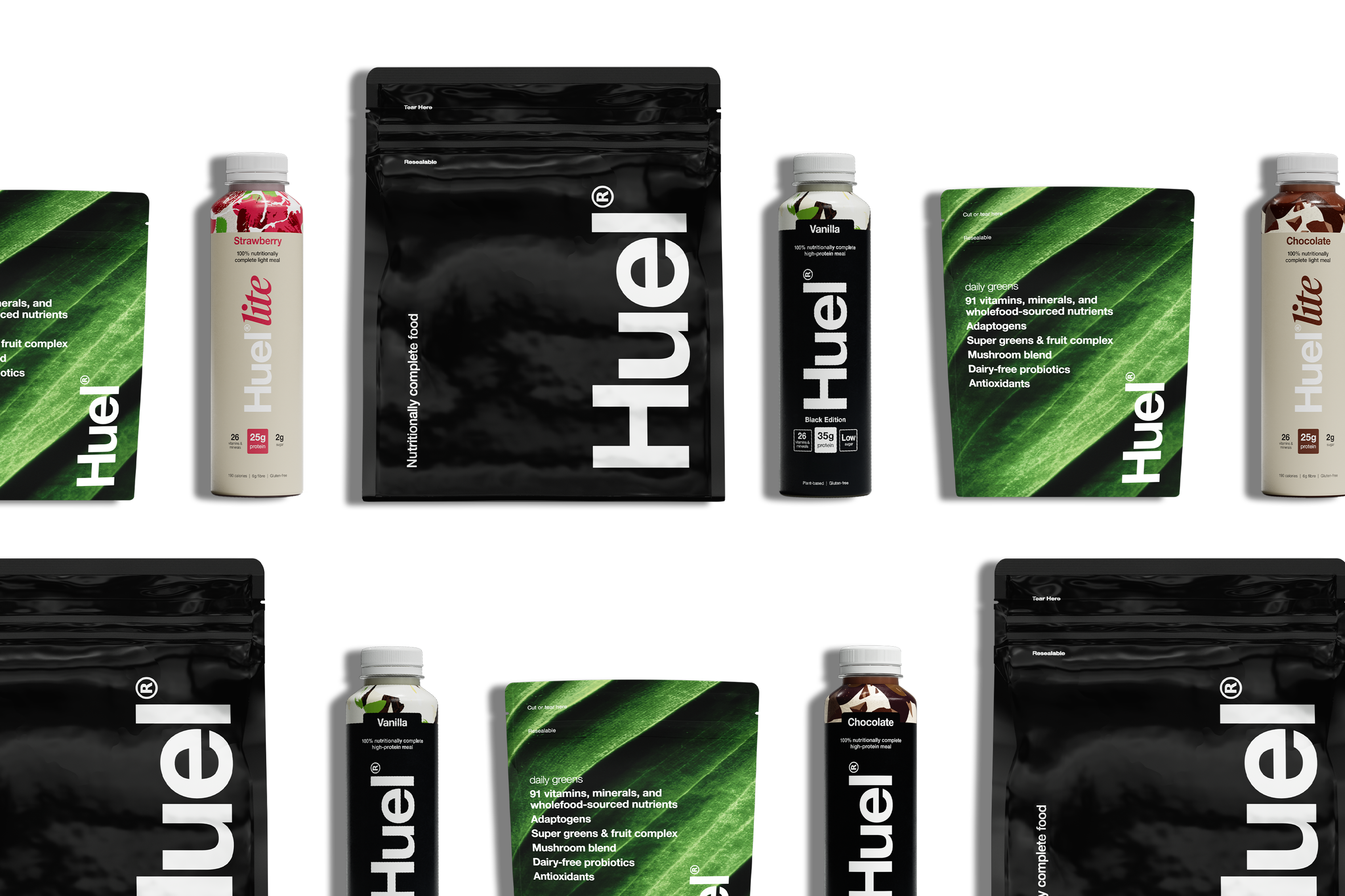 Huel Products in a grid