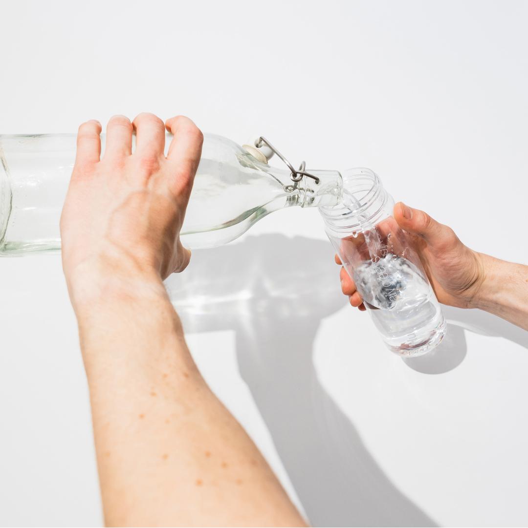 Add cold water to your bottle