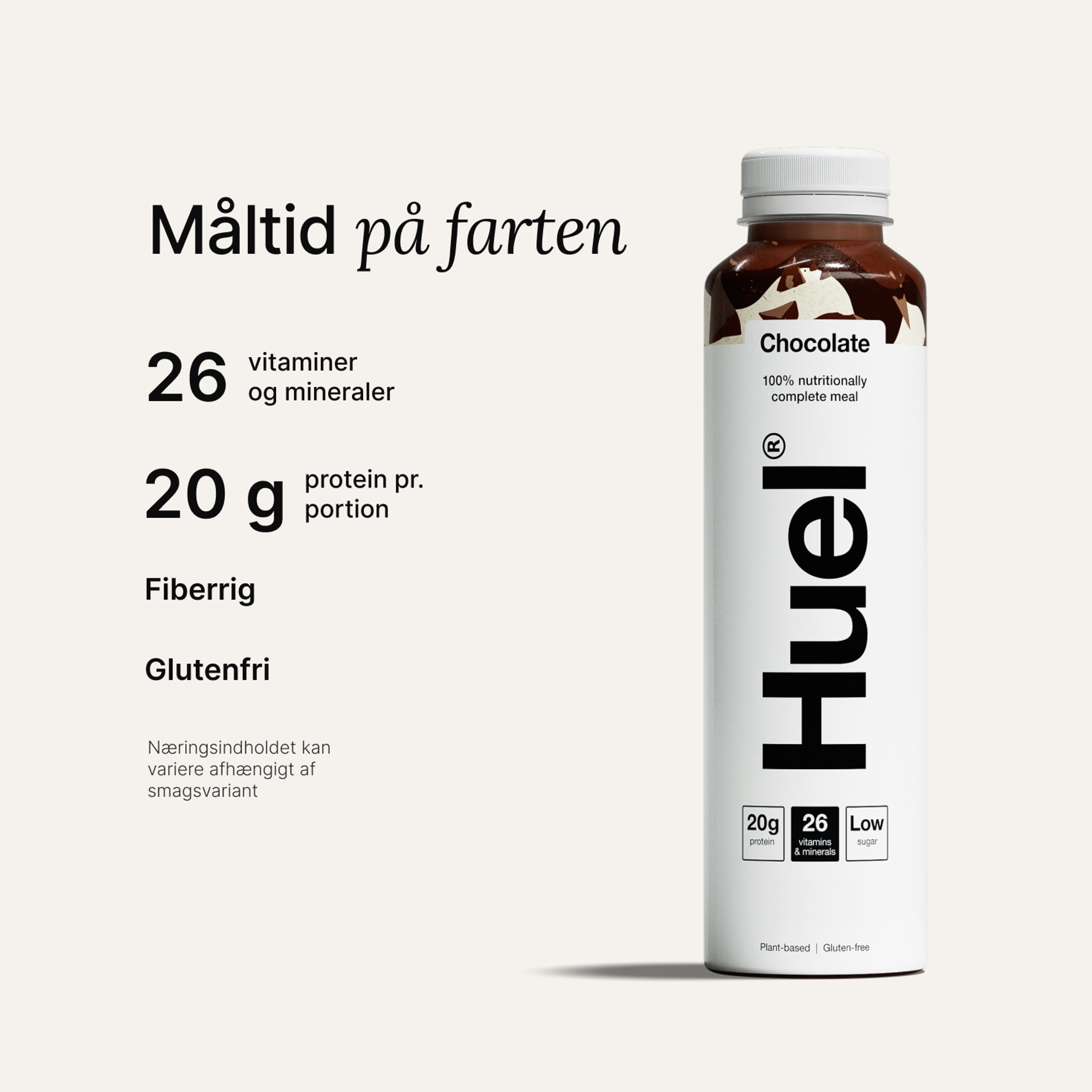 En flaske Ready-to-drink med Complete Nutrition-info