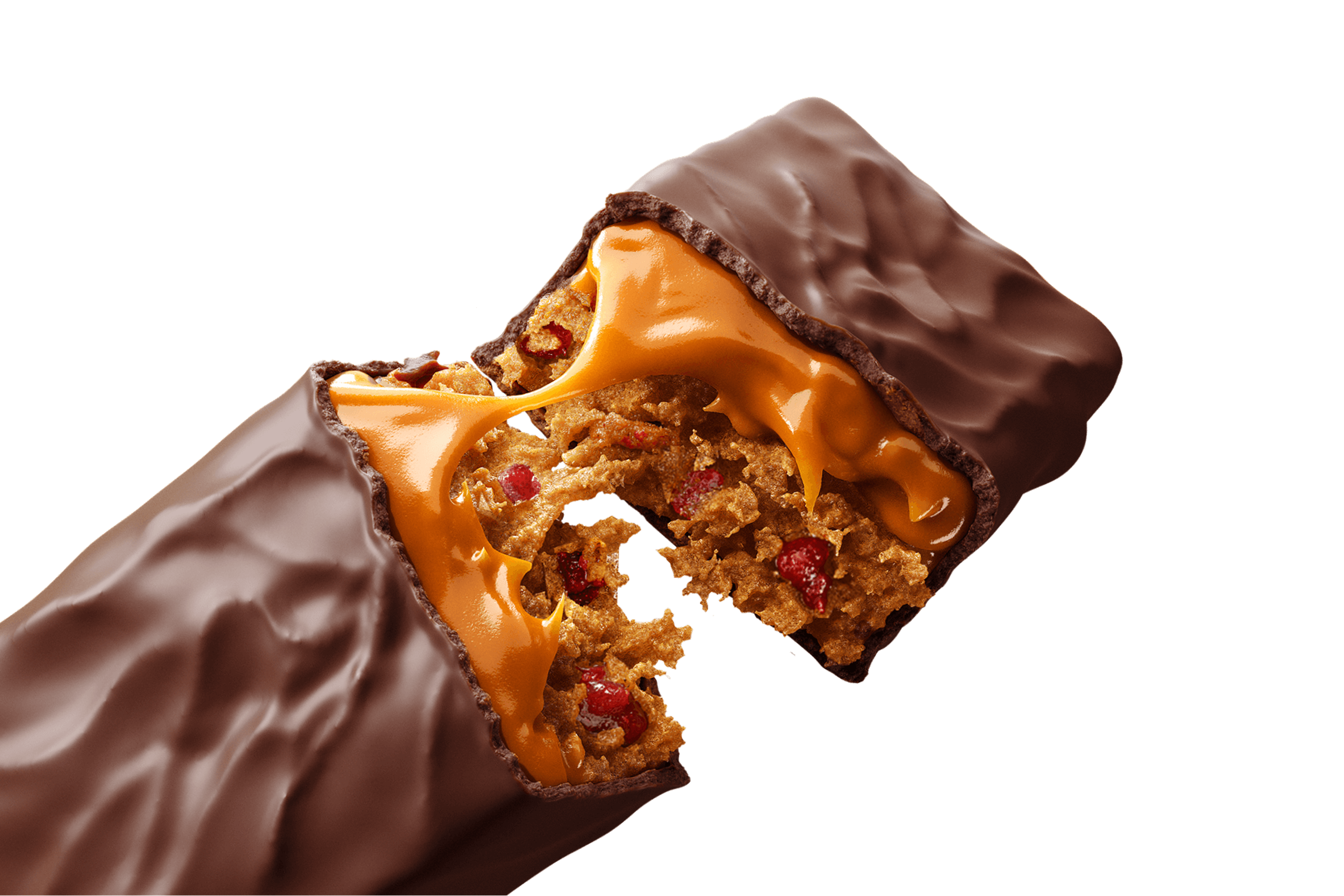Foto eines in zwei geschnittenen Complete Protein Riegels