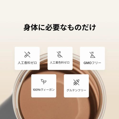 A top-down picture of Huel chocolate Ready-to-drink in a glass with ice