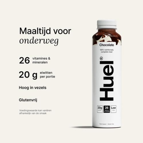 Fles Ready-to-drink met informatie over complete voeding