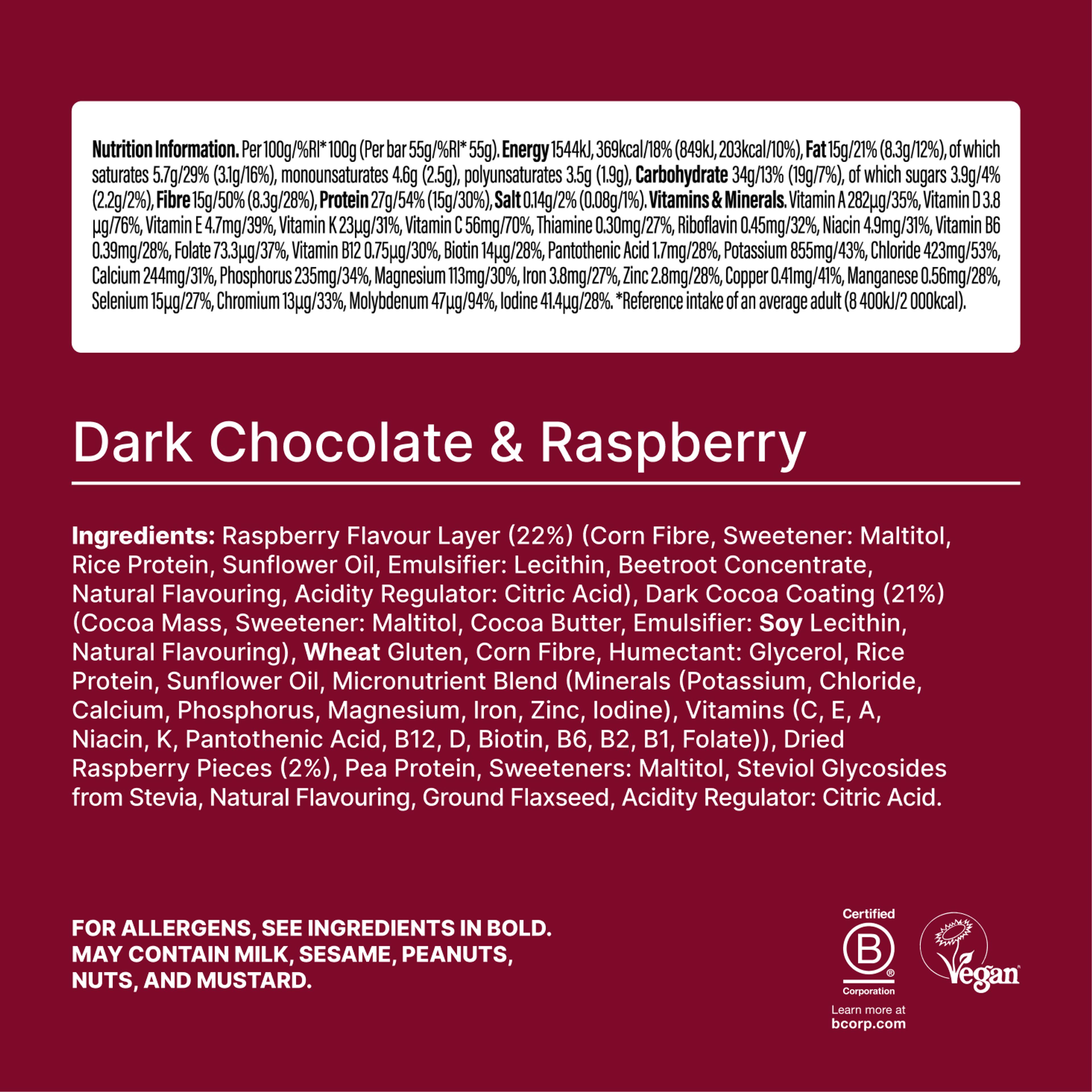 The back-of-pack label of a Huel Complete Nutrition Bar accompanied by images of ingredients