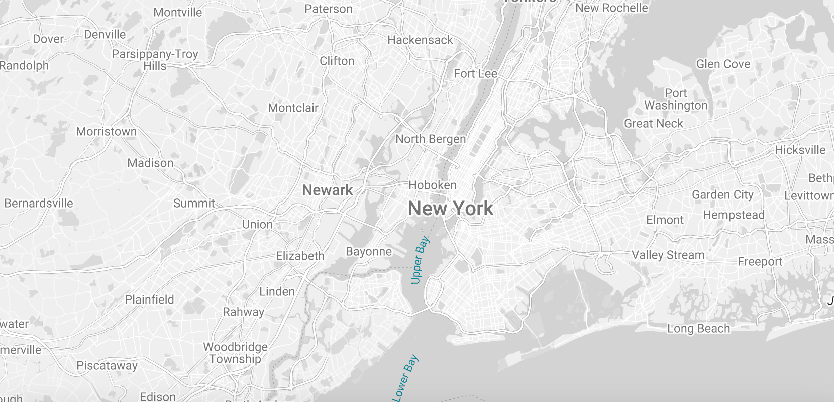 A greyed out map of New York