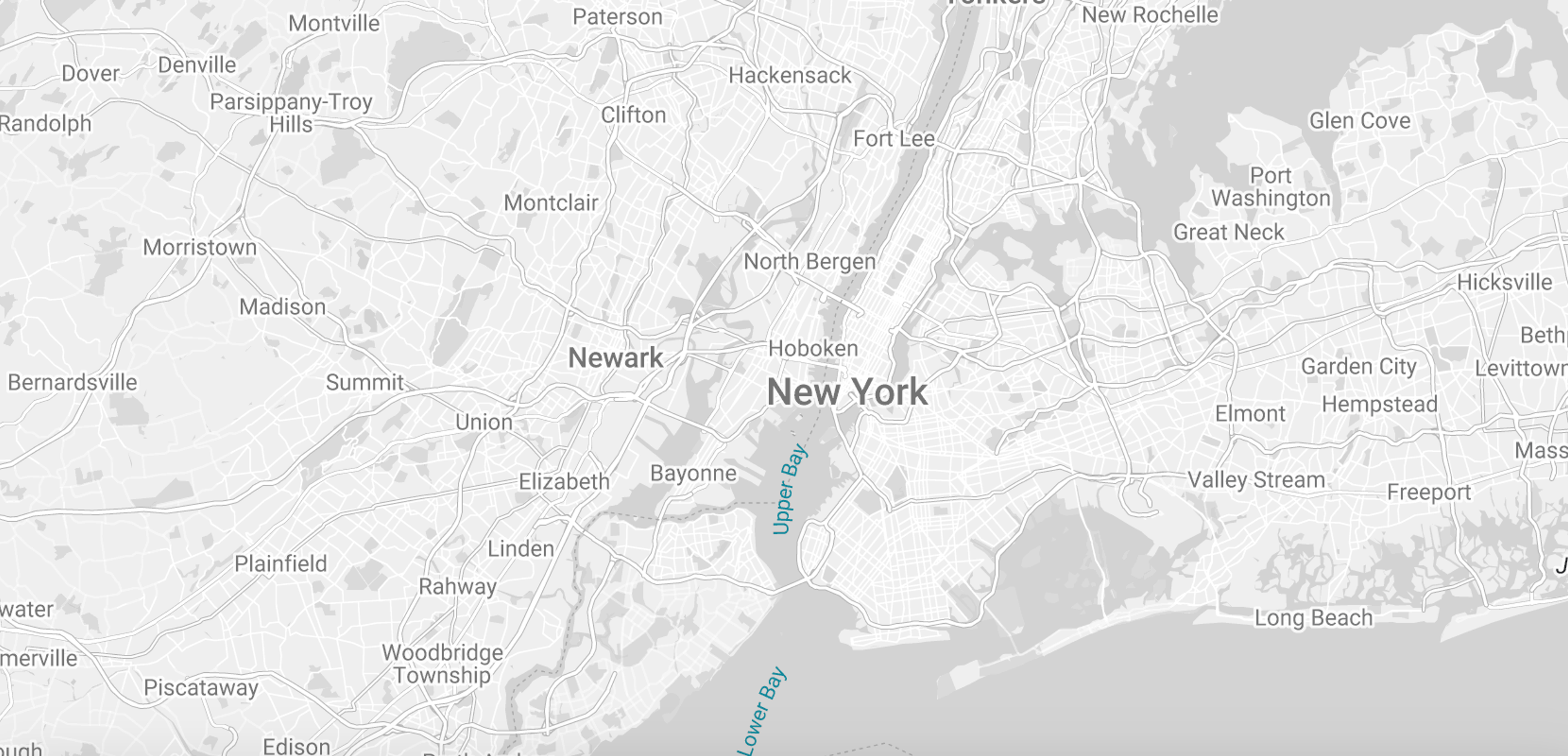 A greyed out map of New York