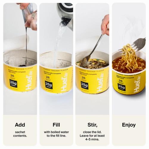 A step-by-step guide for making Huel Lite Ramen