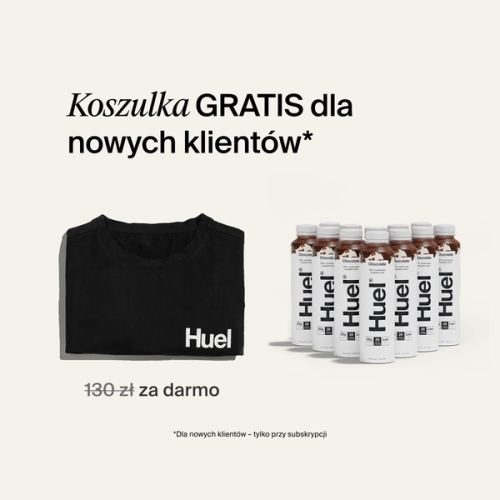 An image of the contents of the Huel Ready-to-drink Welcome Pack including a black Huel t-shirt