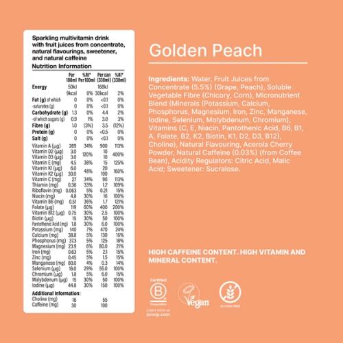 Back of pack nutritional information for Huel Daily A-Z Vitamins