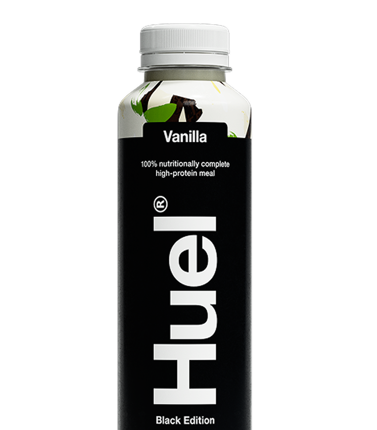 Image of a Huel Black Edition vanilla flavour bottle 