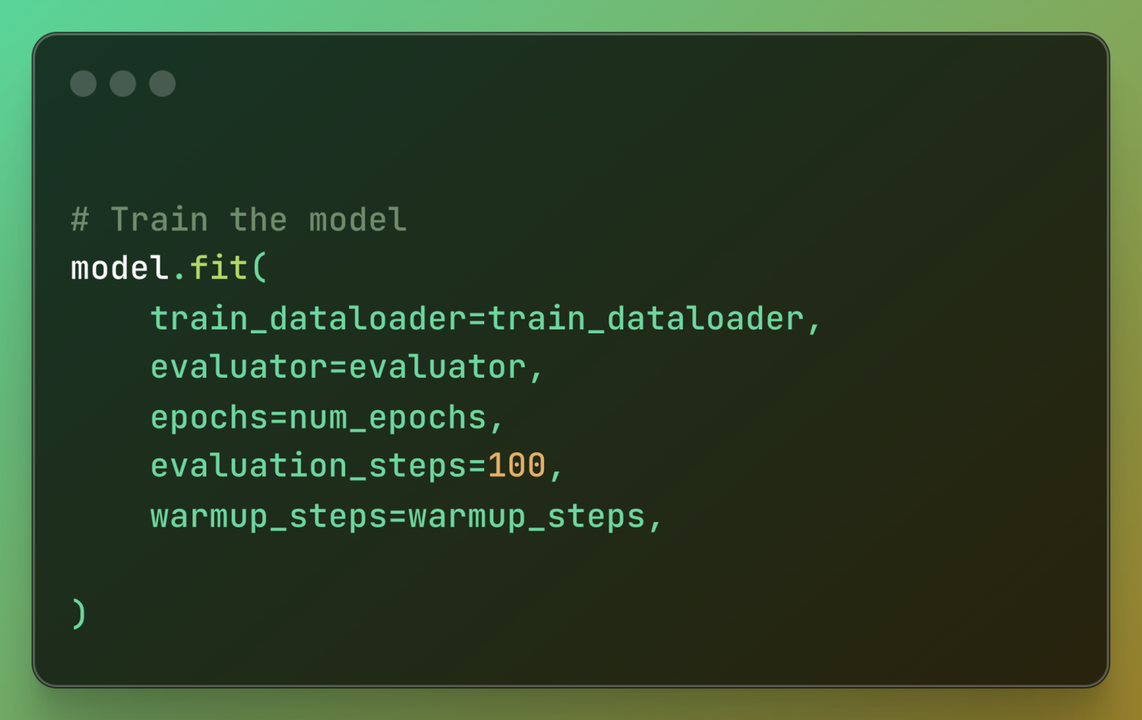 Train the model