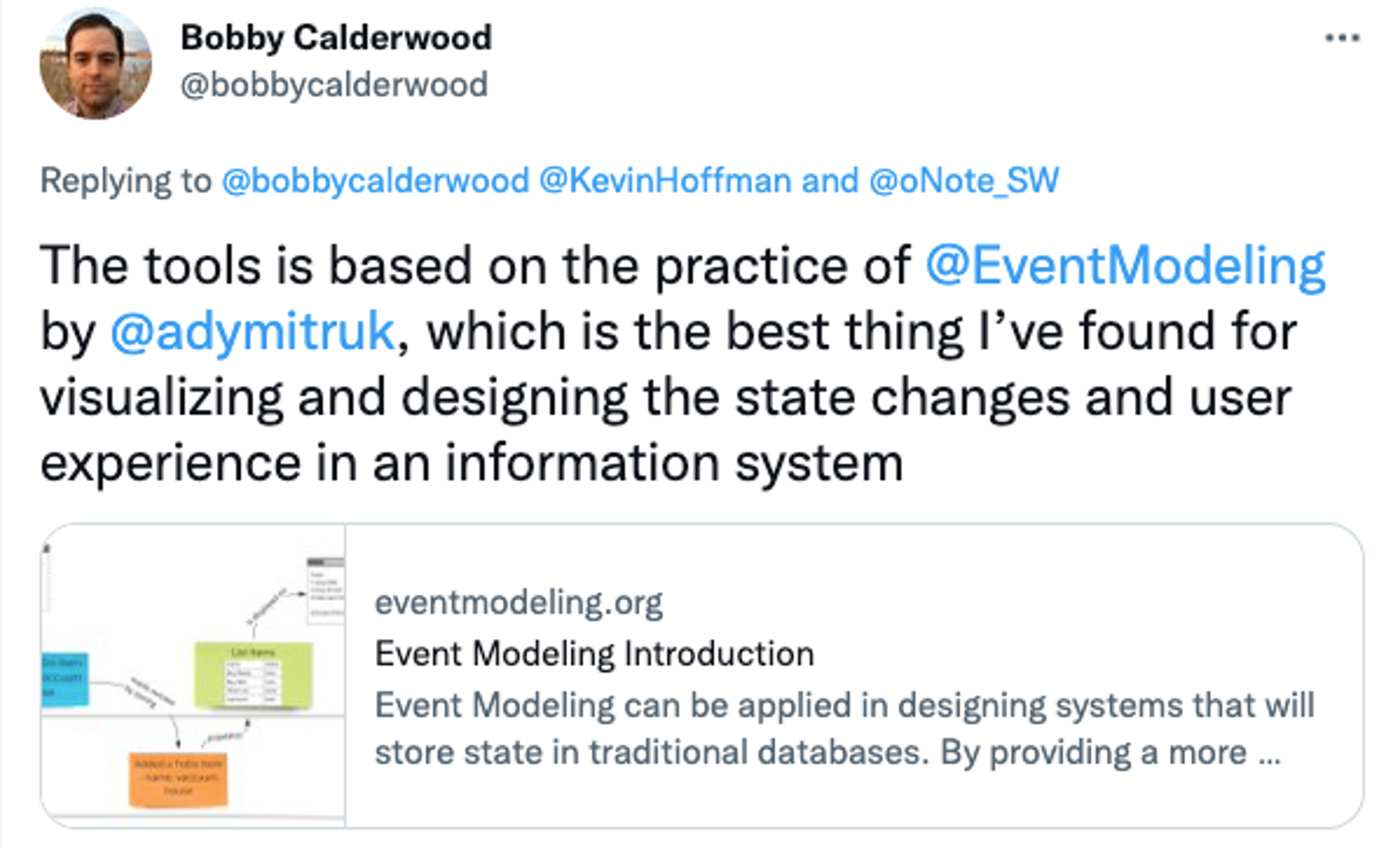 Bobby Calderwood twitter feed