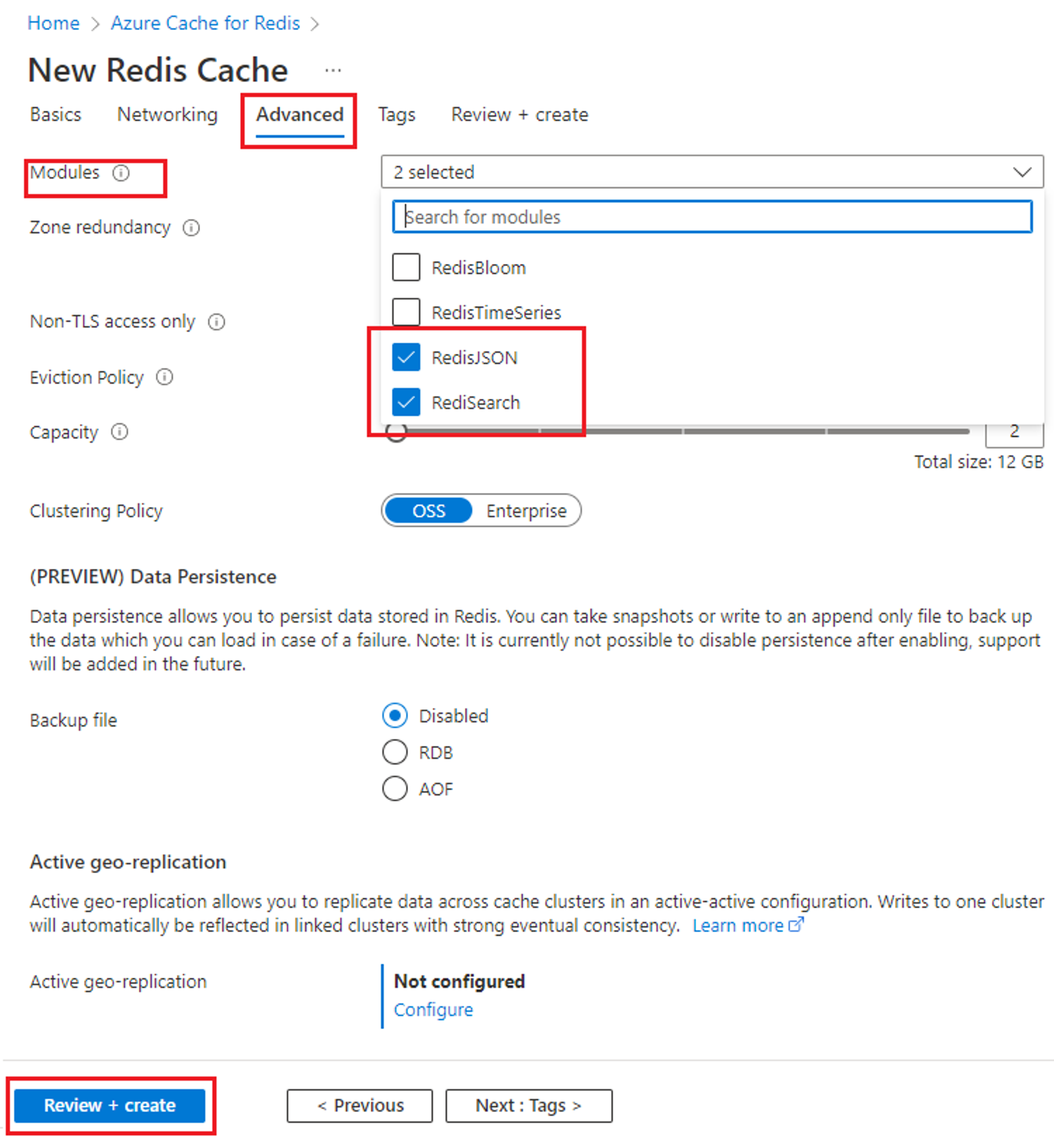 screen capture of creating a doc database with redisjson and redisearch