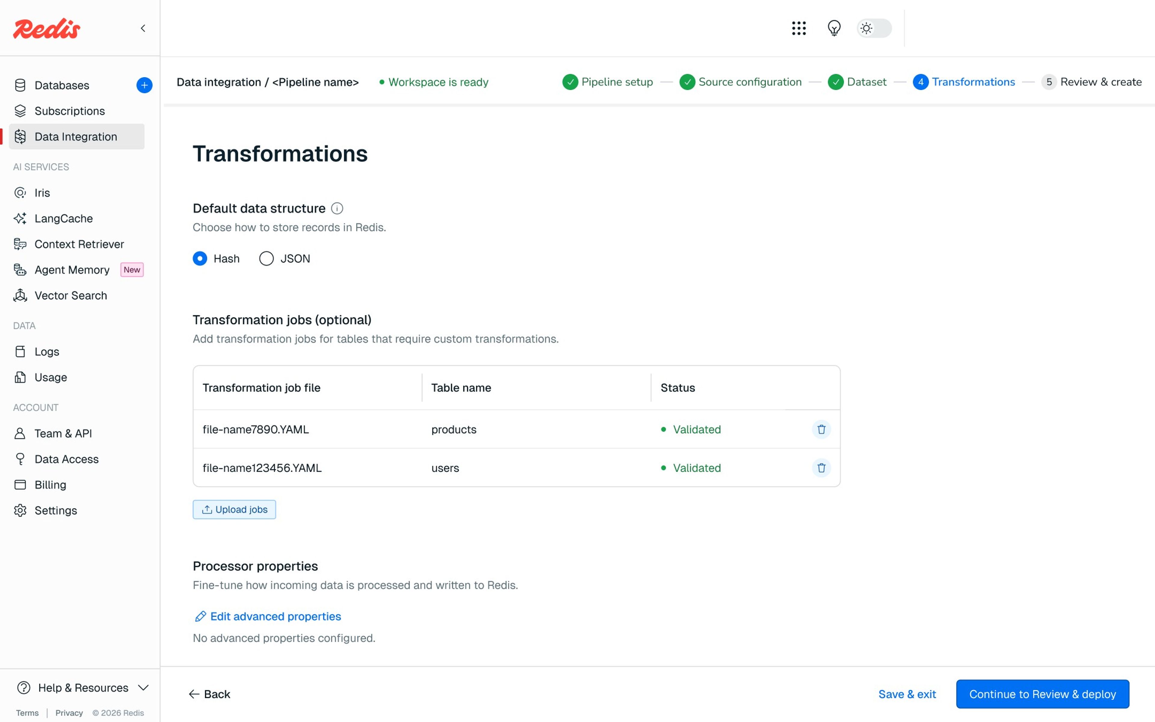 Purpose-built transformations for Redis