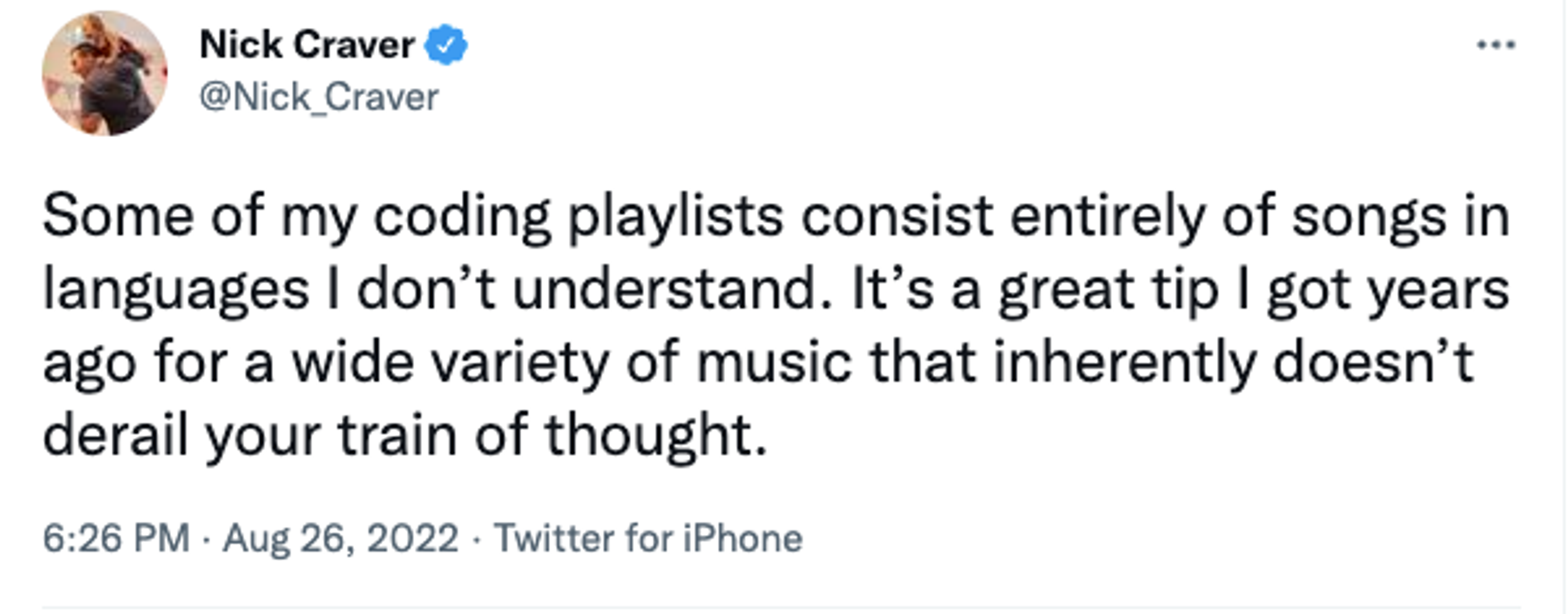 a tweet from Nick Craver