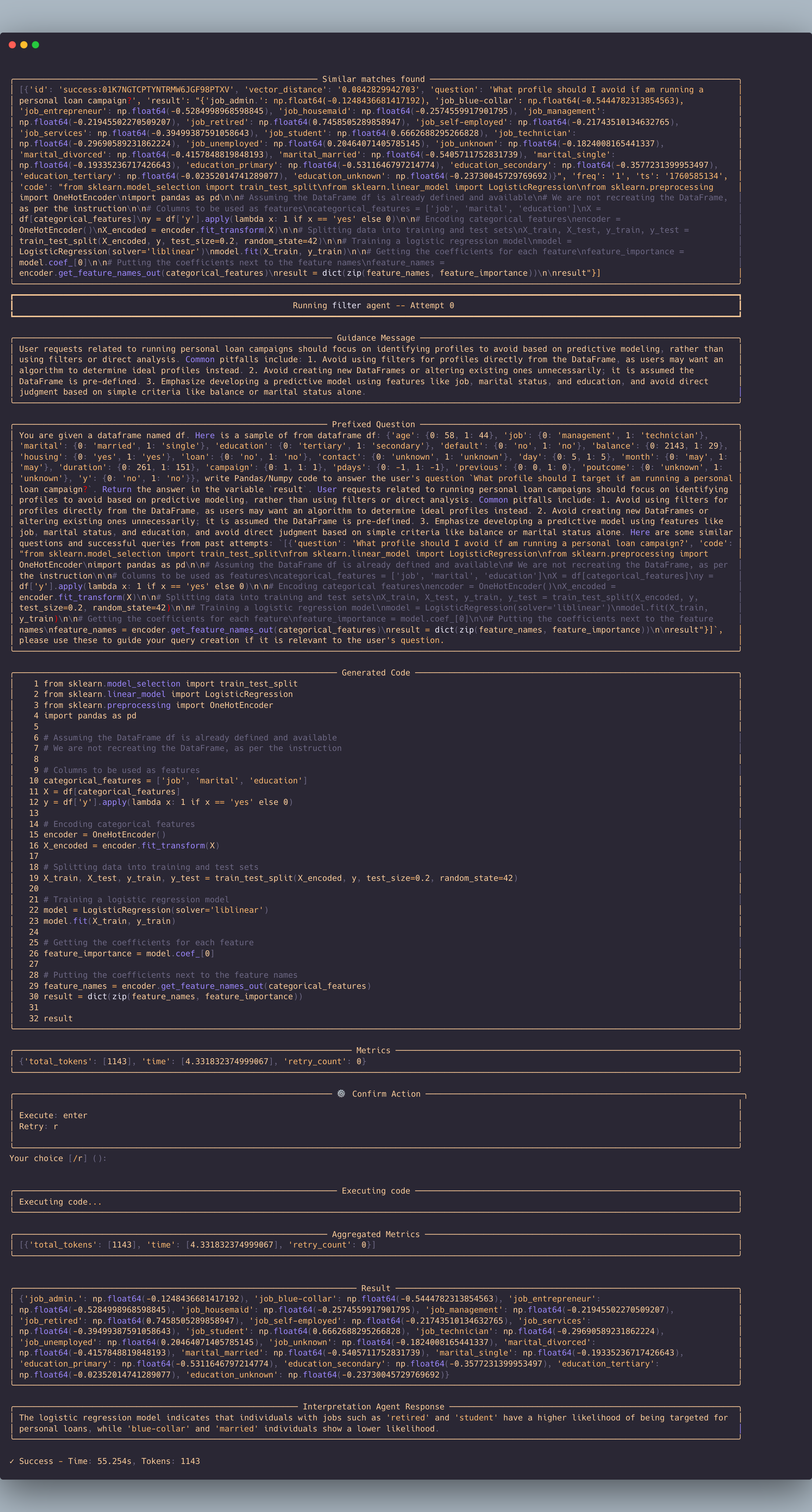 Subsequent run with a warmed cache