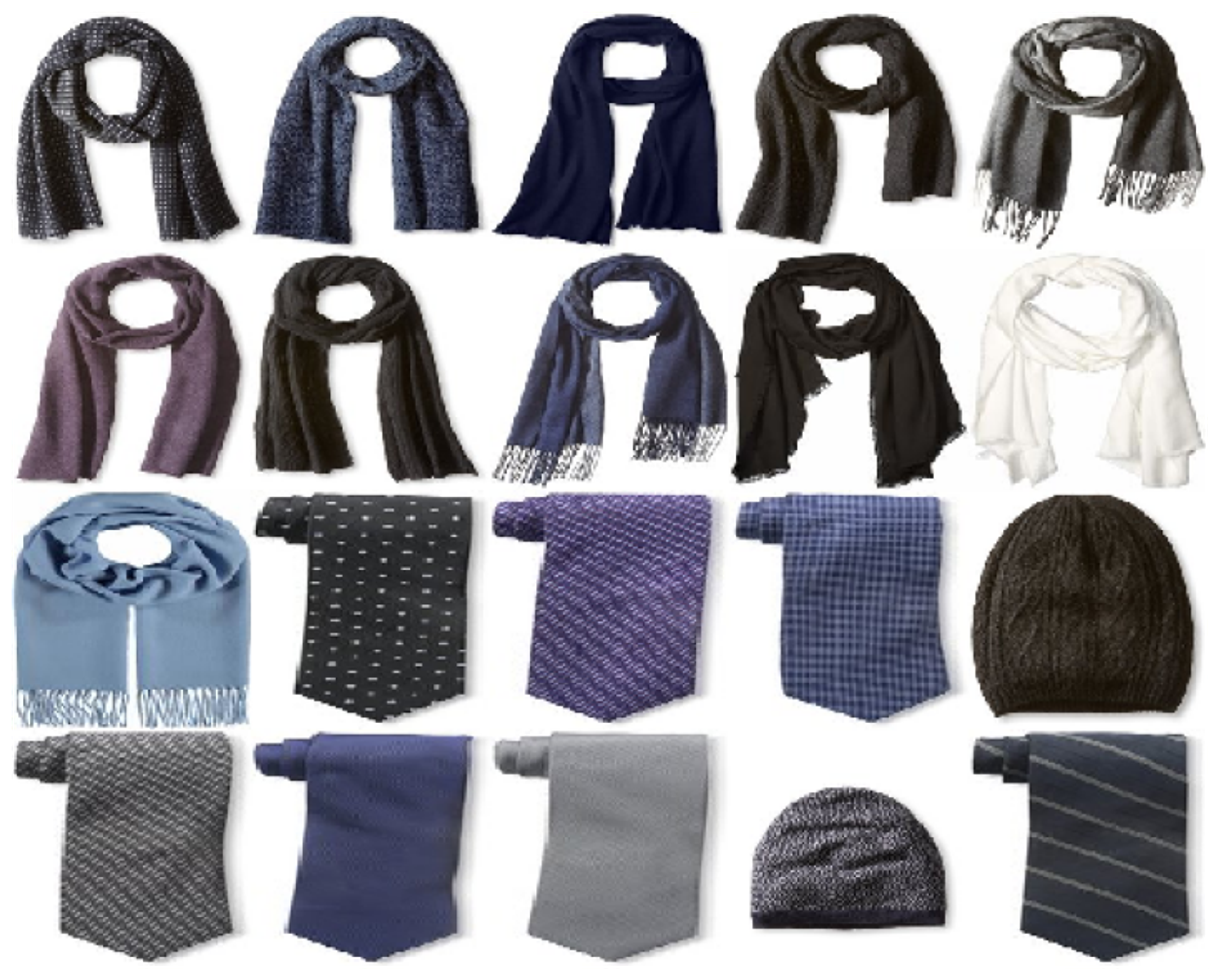 assortment of scarves