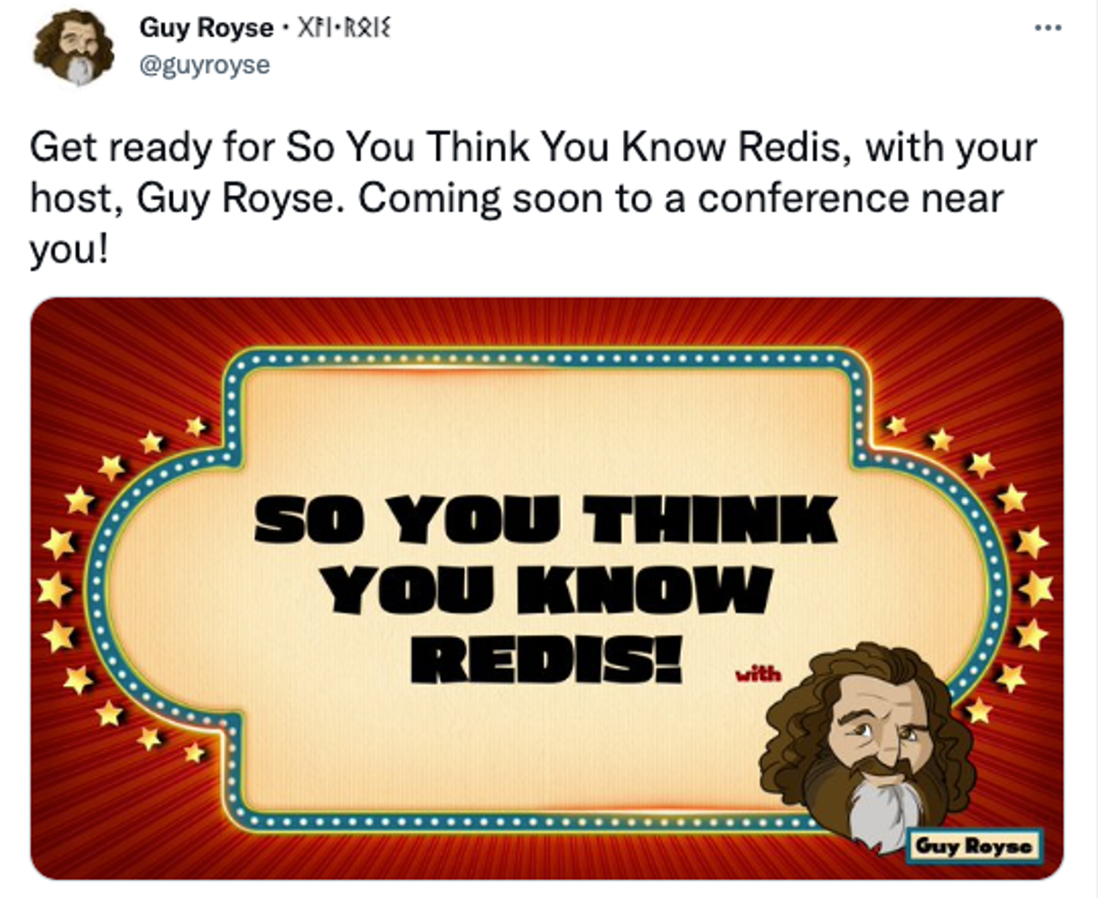 a tweet from guy royse