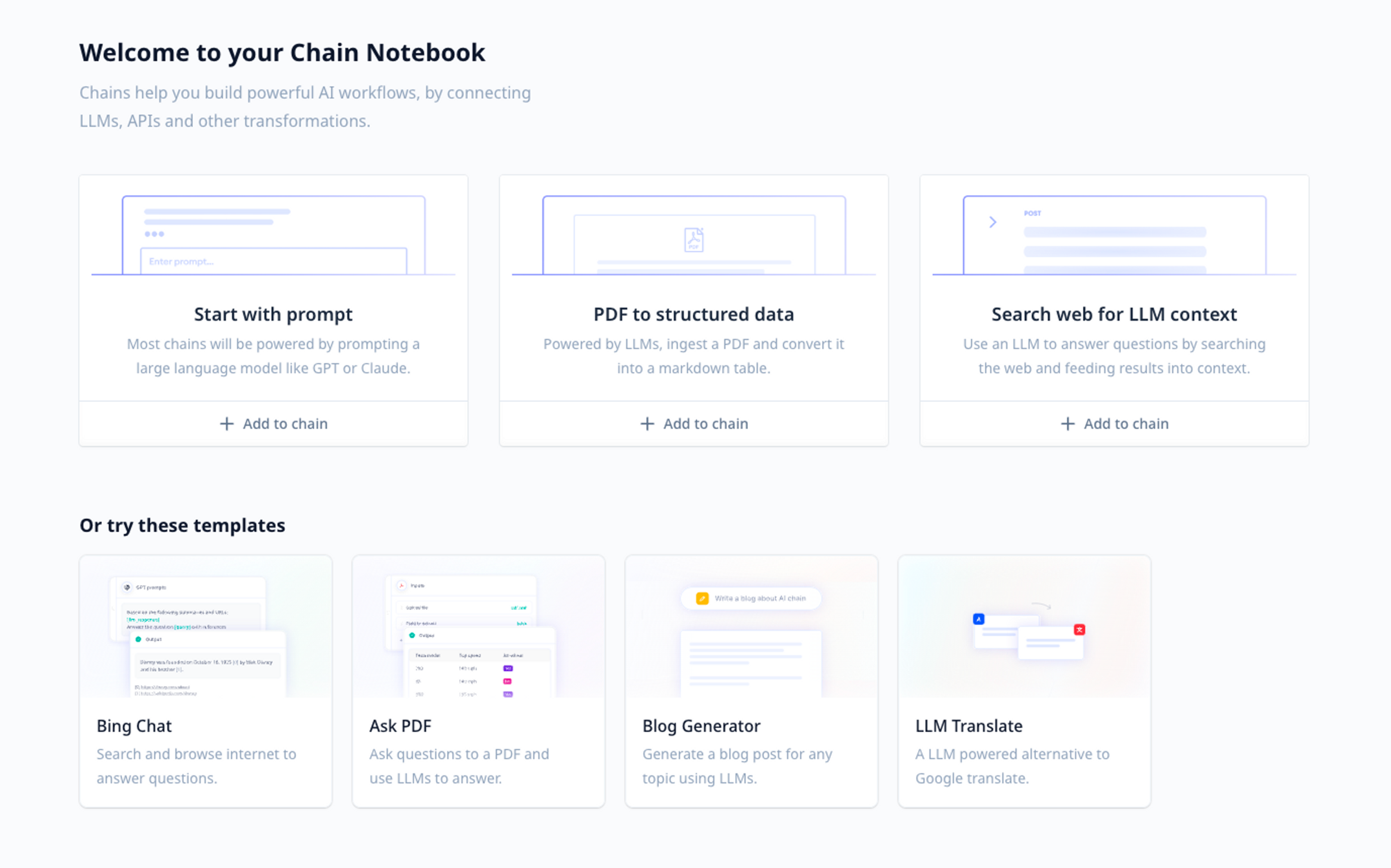 The Relevance AI chain notebook
